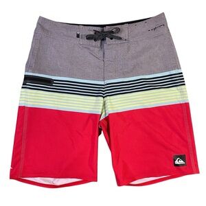 Quiksilver Red and Gray Board Shorts‎ with Striking Design